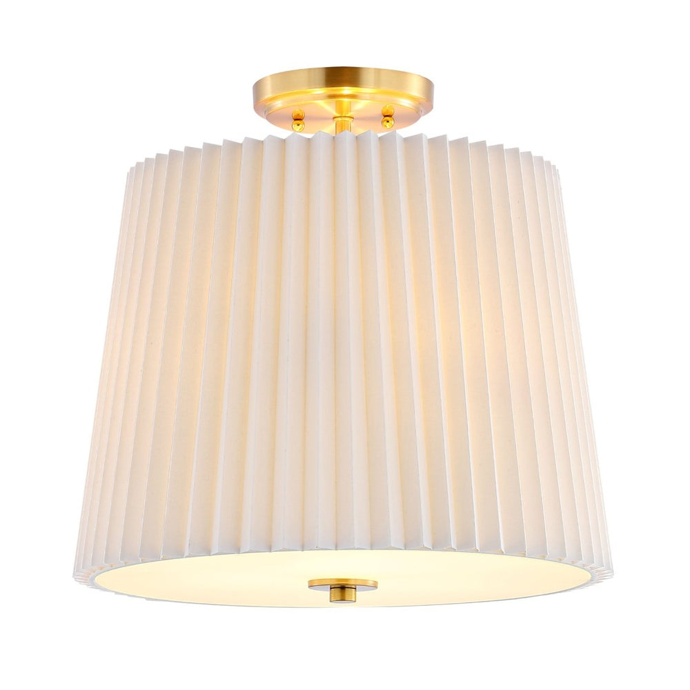 Safavieh MADIO, Elegant 3-Light Flush Mount in White and Gold - Modern Iron Fixture for Any Space FLU4057A