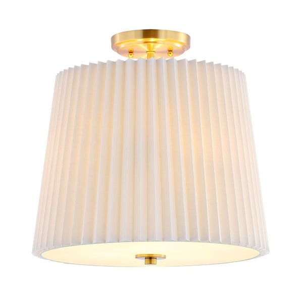 Safavieh MADIO, Elegant 3-Light Flush Mount in White and Gold - Modern Iron Fixture for Any Space FLU4057A