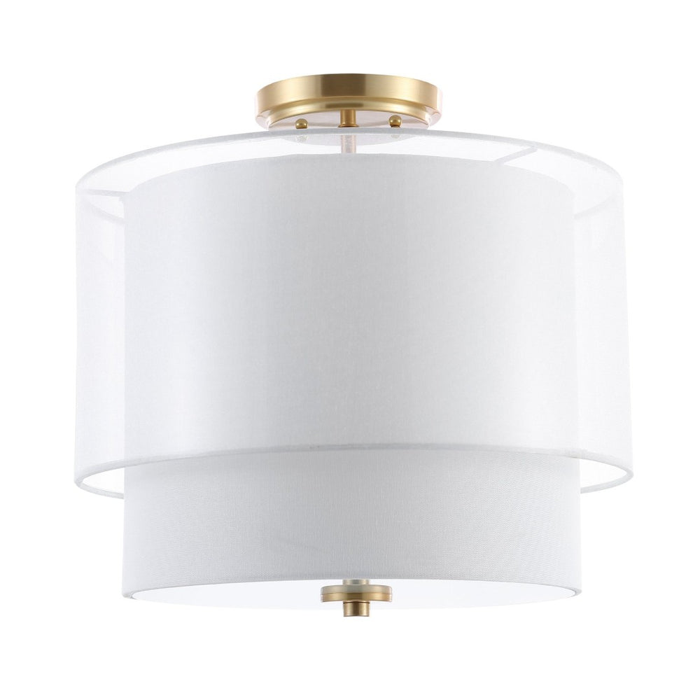 Safavieh NAMIDA, 3-Light 16-Inch Modern Flush Mount Light Fixture in White and Gold for Elegant Spaces FLU4058A