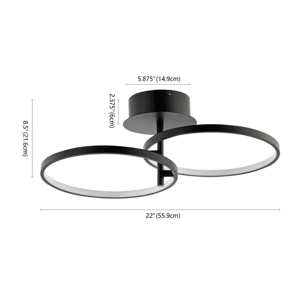 Safavieh REYAH, Modern LED Flush Mount Light, 11.75-Inch Matte Black Aluminum Fixture for Stylish Spaces FLU4061A