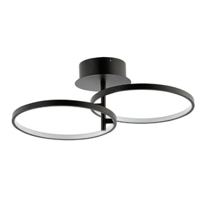 Safavieh REYAH, Modern LED Flush Mount Light, 11.75-Inch Matte Black Aluminum Fixture for Stylish Spaces FLU4061A