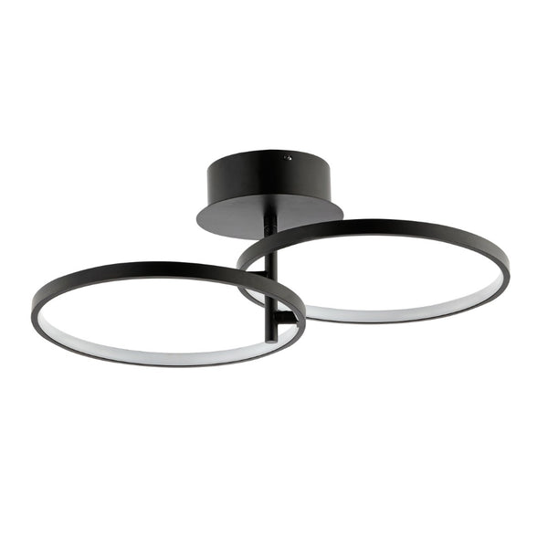 Safavieh REYAH, Modern LED Flush Mount Light, 11.75-Inch Matte Black Aluminum Fixture for Stylish Spaces FLU4061A