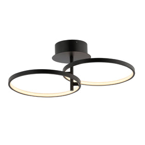 Safavieh REYAH, Modern LED Flush Mount Light, 11.75-Inch Matte Black Aluminum Fixture for Stylish Spaces FLU4061A