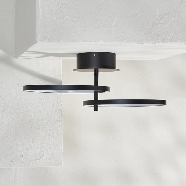 Safavieh REYAH, Modern LED Flush Mount Light, 11.75-Inch Matte Black Aluminum Fixture for Stylish Spaces FLU4061A
