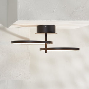 Safavieh REYAH, Modern LED Flush Mount Light, 11.75-Inch Matte Black Aluminum Fixture for Stylish Spaces FLU4061A