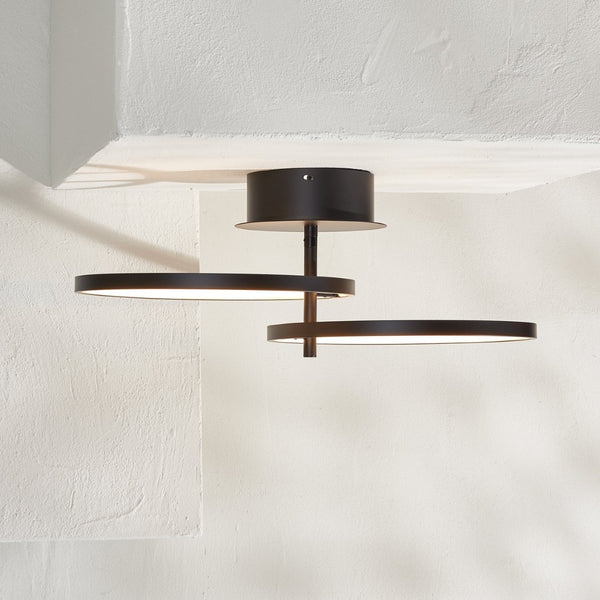 Safavieh REYAH, Modern LED Flush Mount Light, 11.75-Inch Matte Black Aluminum Fixture for Stylish Spaces FLU4061A