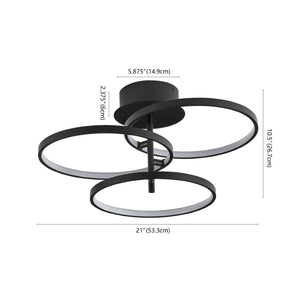 Safavieh SARETTA, 21-Inch Matte Black LED Flush Mount Light Fixture for Modern Spaces & Easy Installation FLU4062A
