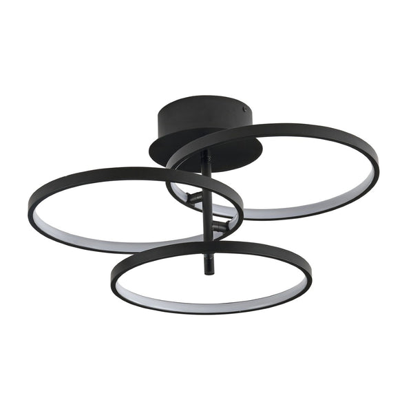 Safavieh SARETTA, 21-Inch Matte Black LED Flush Mount Light Fixture for Modern Spaces & Easy Installation FLU4062A
