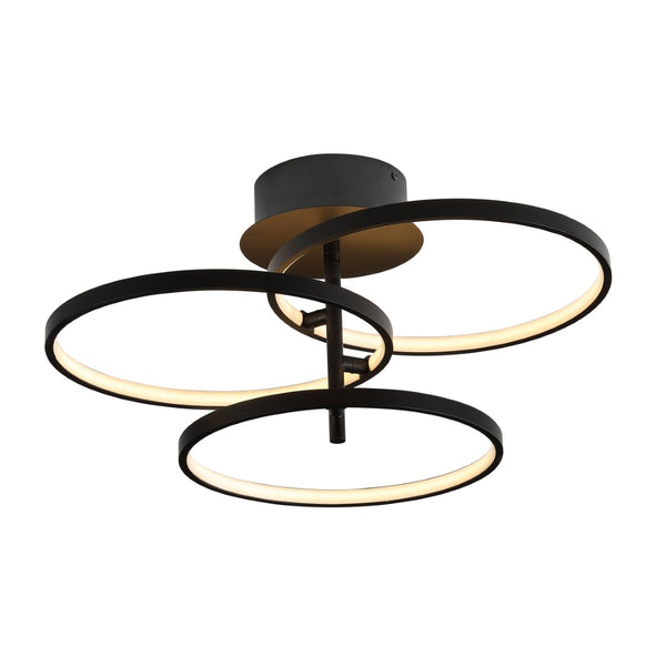Safavieh SARETTA, 21-Inch Matte Black LED Flush Mount Light Fixture for Modern Spaces & Easy Installation FLU4062A