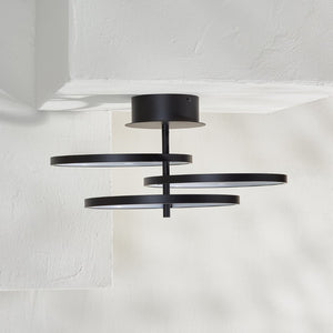 Safavieh SARETTA, 21-Inch Matte Black LED Flush Mount Light Fixture for Modern Spaces & Easy Installation FLU4062A