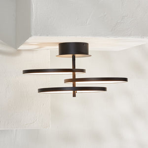 Safavieh SARETTA, 21-Inch Matte Black LED Flush Mount Light Fixture for Modern Spaces & Easy Installation FLU4062A