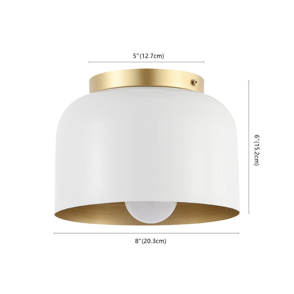 Safavieh PEALE, 8-Inch White Gold Iron Flush Mount Ceiling Light - Elegant Ambient Fixture for Any Room FLU4063A
