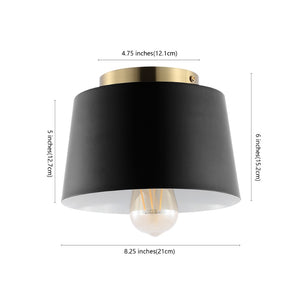 Safavieh PARKES, 8.25 INCH BLACK/BRASS FLUSH MOUNT - Stylish, Durable Lighting for Modern & Classic Spaces FLU4064A