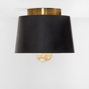 Safavieh PARKES, 8.25 INCH BLACK/BRASS FLUSH MOUNT - Stylish, Durable Lighting for Modern & Classic Spaces FLU4064A