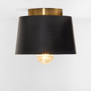 Safavieh PARKES, 8.25 INCH BLACK/BRASS FLUSH MOUNT - Stylish, Durable Lighting for Modern & Classic Spaces FLU4064A