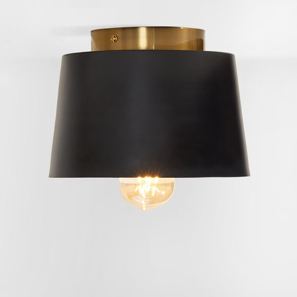Safavieh PARKES, 8.25 INCH BLACK/BRASS FLUSH MOUNT - Stylish, Durable Lighting for Modern & Classic Spaces FLU4064A