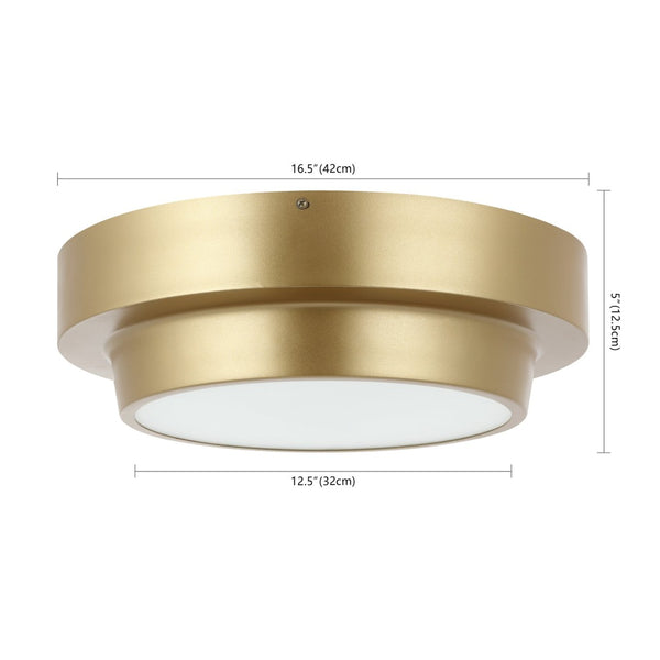 Safavieh LAUIS, Elegant 2-Light Gold Iron Flush Mount Fixture for Timeless Style and Ambient Illumination FLU4066A