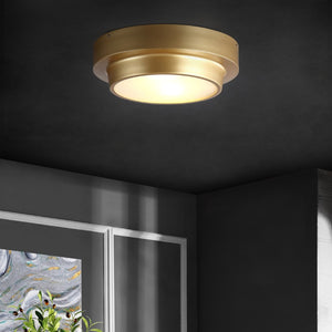 Safavieh LAUIS, Elegant 2-Light Gold Iron Flush Mount Fixture for Timeless Style and Ambient Illumination FLU4066A