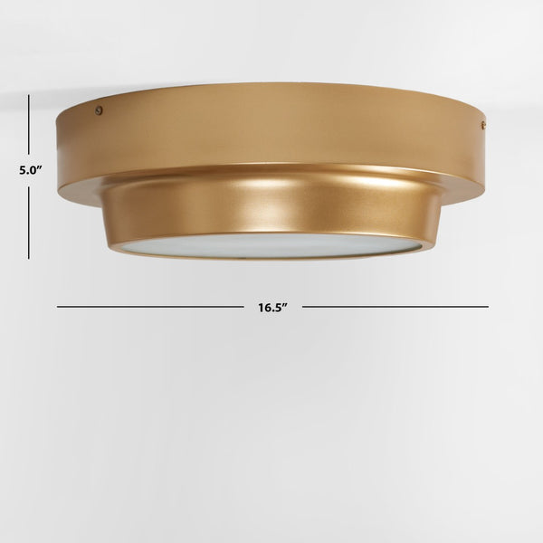 Safavieh LAUIS, Elegant 2-Light Gold Iron Flush Mount Fixture for Timeless Style and Ambient Illumination FLU4066A