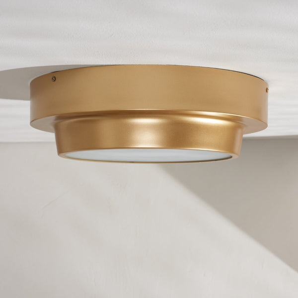Safavieh LAUIS, Elegant 2-Light Gold Iron Flush Mount Fixture for Timeless Style and Ambient Illumination FLU4066A