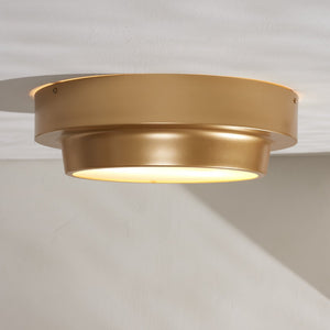 Safavieh LAUIS, Elegant 2-Light Gold Iron Flush Mount Fixture for Timeless Style and Ambient Illumination FLU4066A