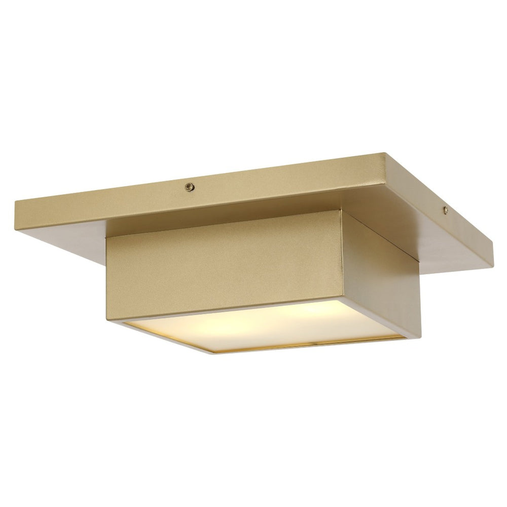 Safavieh KYLIN, 2-Light Flush Mount, 15-Inch Gold Metal Fixture for Elegant Illumination in Small Spaces FLU4067A