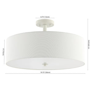 Safavieh JOLANA, Elegant 3-Light Flush Mount Fixture for Warm Ambient Lighting in Modern Spaces, 19.75" White FLU4069B