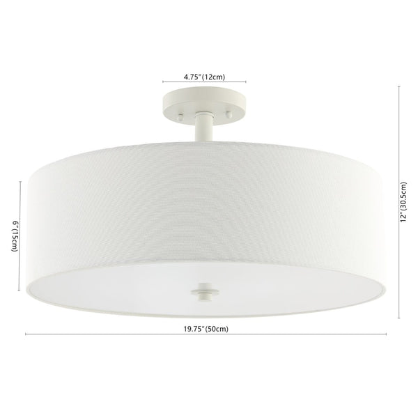 Safavieh JOLANA, Elegant 3-Light Flush Mount Fixture for Warm Ambient Lighting in Modern Spaces, 19.75" White FLU4069B