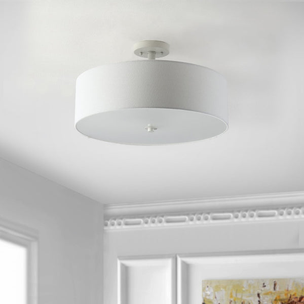 Safavieh JOLANA, Elegant 3-Light Flush Mount Fixture for Warm Ambient Lighting in Modern Spaces, 19.75" White FLU4069B