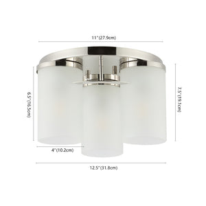 Safavieh JEFFRA, Modern 3-Light Flush Mount Fixture for Contemporary Spaces, Perfect for Living Rooms & Hallways Nickle FLU4070A