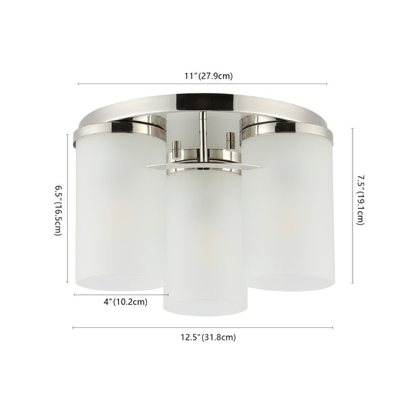 Safavieh JEFFRA, Modern 3-Light Flush Mount Fixture for Contemporary Spaces, Perfect for Living Rooms & Hallways Nickle FLU4070A