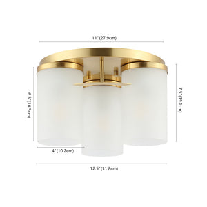 Safavieh JEFFRA, Modern 3-Light Flush Mount Fixture for Contemporary Spaces, Perfect for Living Rooms & Hallways Brass FLU4070B