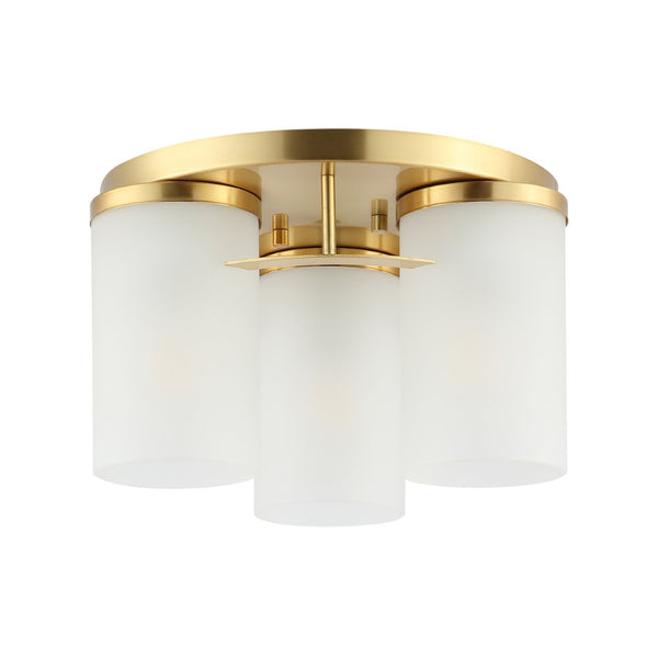 Safavieh JEFFRA, Modern 3-Light Flush Mount Fixture for Contemporary Spaces, Perfect for Living Rooms & Hallways Brass FLU4070B
