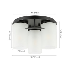 Safavieh JEFFRA, Modern 3-Light Flush Mount Fixture for Contemporary Spaces, Perfect for Living Rooms & Hallways Black FLU4070C