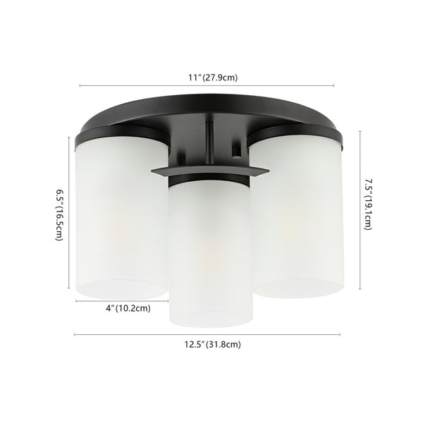Safavieh JEFFRA, Modern 3-Light Flush Mount Fixture for Contemporary Spaces, Perfect for Living Rooms & Hallways Black FLU4070C
