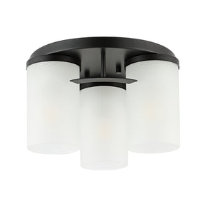 Safavieh JEFFRA, Modern 3-Light Flush Mount Fixture for Contemporary Spaces, Perfect for Living Rooms & Hallways Black FLU4070C