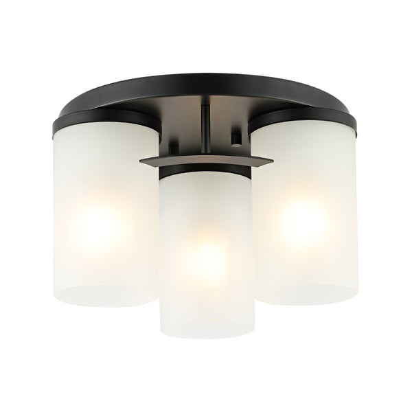 Safavieh JEFFRA, Modern 3-Light Flush Mount Fixture for Contemporary Spaces, Perfect for Living Rooms & Hallways Black FLU4070C