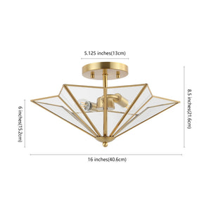 Safavieh HARUNA, Sleek 2-Light Flush Mount Fixture for Modern & Traditional Spaces, Durable Metal Design Brass FLU4071A