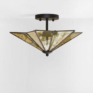 Safavieh HARUNA, Sleek 2-Light Flush Mount Fixture for Modern & Traditional Spaces, Durable Metal Design Black FLU4071B