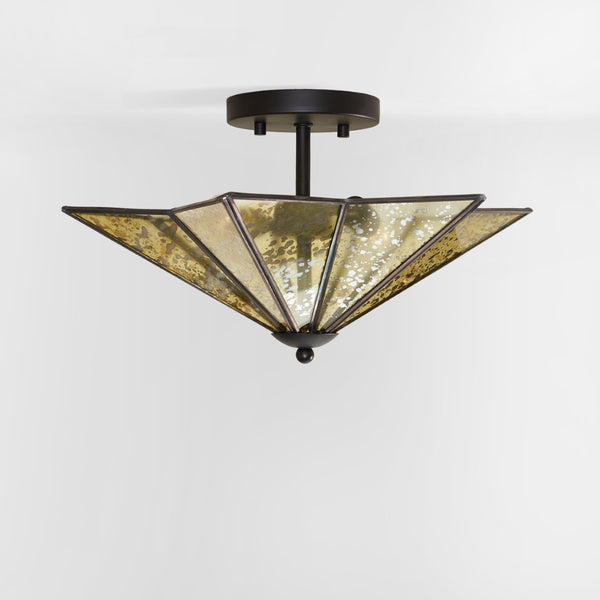Safavieh HARUNA, Sleek 2-Light Flush Mount Fixture for Modern & Traditional Spaces, Durable Metal Design Black FLU4071B
