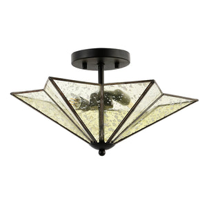 Safavieh HARUNA, Sleek 2-Light Flush Mount Fixture for Modern & Traditional Spaces, Durable Metal Design Black FLU4071B
