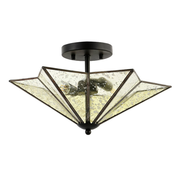 Safavieh HARUNA, Sleek 2-Light Flush Mount Fixture for Modern & Traditional Spaces, Durable Metal Design Black FLU4071B
