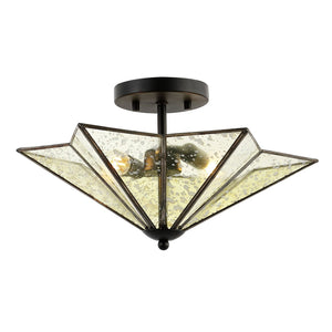 Safavieh HARUNA, Sleek 2-Light Flush Mount Fixture for Modern & Traditional Spaces, Durable Metal Design Black FLU4071B