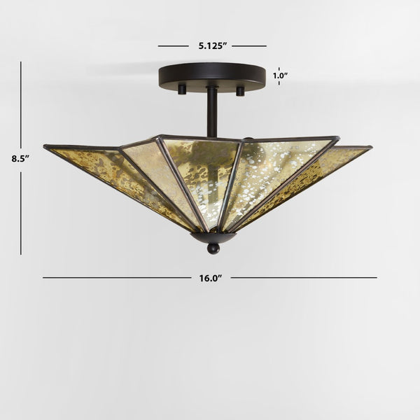 Safavieh HARUNA, Sleek 2-Light Flush Mount Fixture for Modern & Traditional Spaces, Durable Metal Design Black FLU4071B