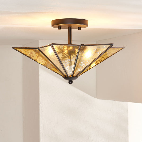 Safavieh HARUNA, Sleek 2-Light Flush Mount Fixture for Modern & Traditional Spaces, Durable Metal Design Black FLU4071B