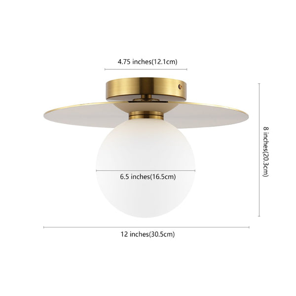 Safavieh FINLAY, 12-Inch Gold Iron Flush Mount Light - Elegant, Compact Design for Modern & Classic Spaces FLU4075A