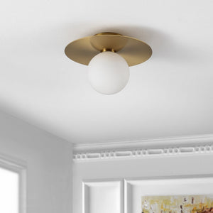 Safavieh FINLAY, 12-Inch Gold Iron Flush Mount Light - Elegant, Compact Design for Modern & Classic Spaces FLU4075A
