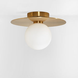 Safavieh FINLAY, 12-Inch Gold Iron Flush Mount Light - Elegant, Compact Design for Modern & Classic Spaces FLU4075A