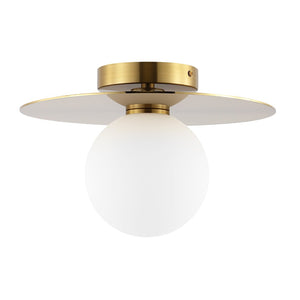 Safavieh FINLAY, 12-Inch Gold Iron Flush Mount Light - Elegant, Compact Design for Modern & Classic Spaces FLU4075A