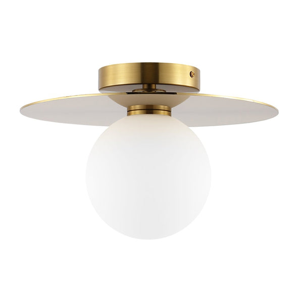 Safavieh FINLAY, 12-Inch Gold Iron Flush Mount Light - Elegant, Compact Design for Modern & Classic Spaces FLU4075A